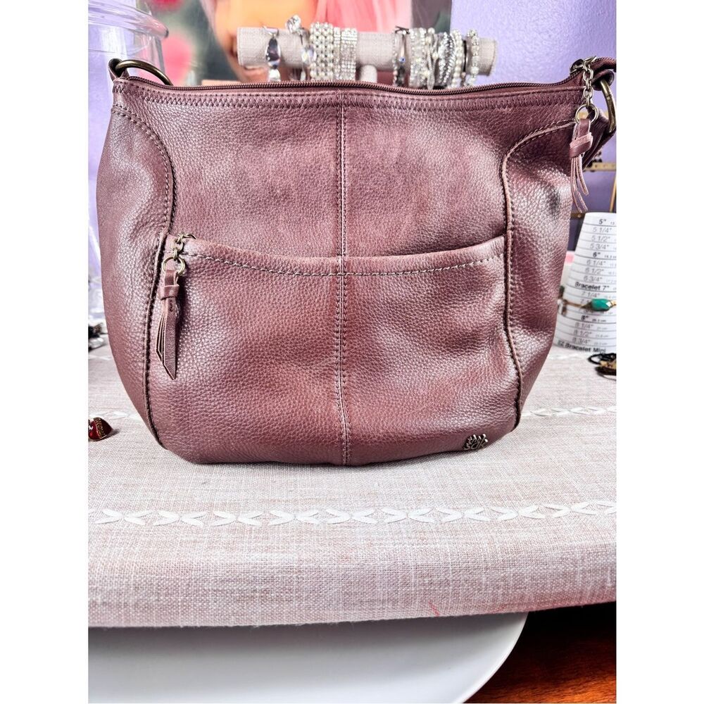 The Sak Brown Leather Shoulder Bag with Tassel Charm